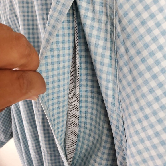Game Guard Outdoors Fishing Shirt Mens 4X Blue Gingham Short Sleeve Vented - Picture 6 of 10